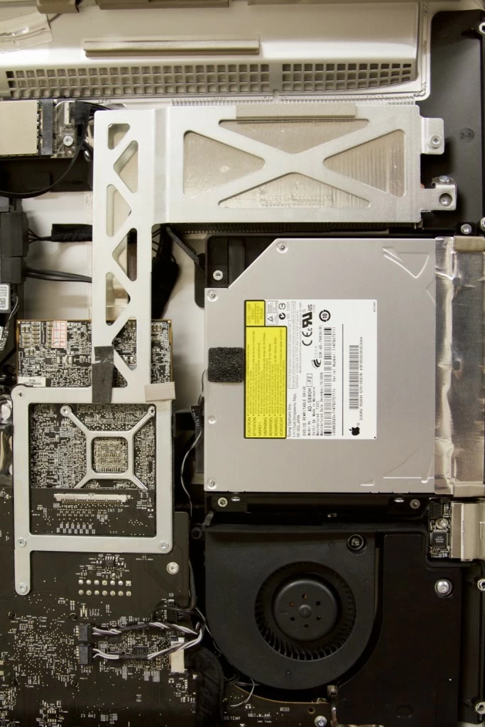 Inside view of iMac and graphics card cooling vent and fan