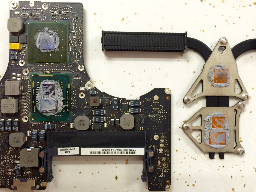 Overusage of thermal paste on Mac Computer CPU and GPU