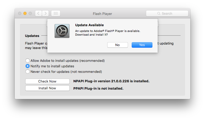 check update adobe flash player on chrome