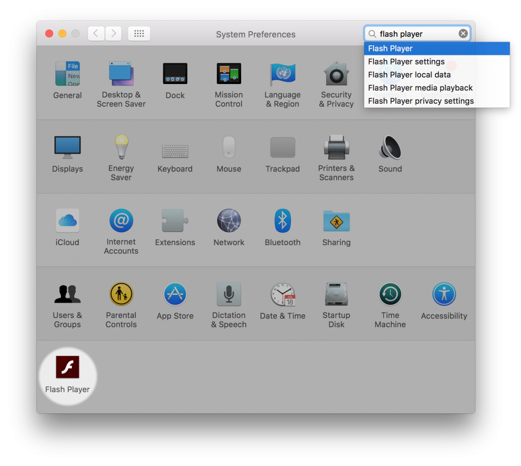 Update Adobe Flash Player Icon in System Preferences