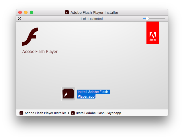 Mount AdobeFlashPlayer dmg then update Flash Player